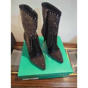 Lauren Lorraine Chicago Black High Heel Boot Size 8.5 NIB